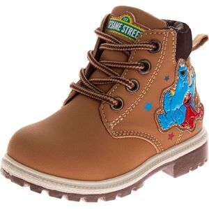Sesame Street Elmo Cookie Monster Lace-Up Boots Toddler 8 NWT